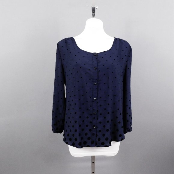 Lands' End Women Shirt Dark Blue 12